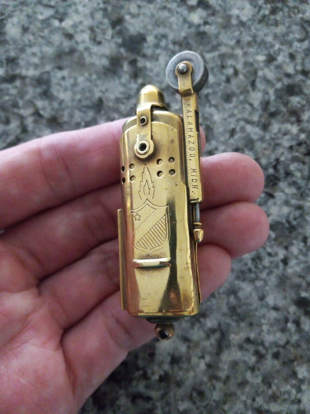 Vintage Bowers Art Deco Trench Lighter, Made In Kalamazoo, MI