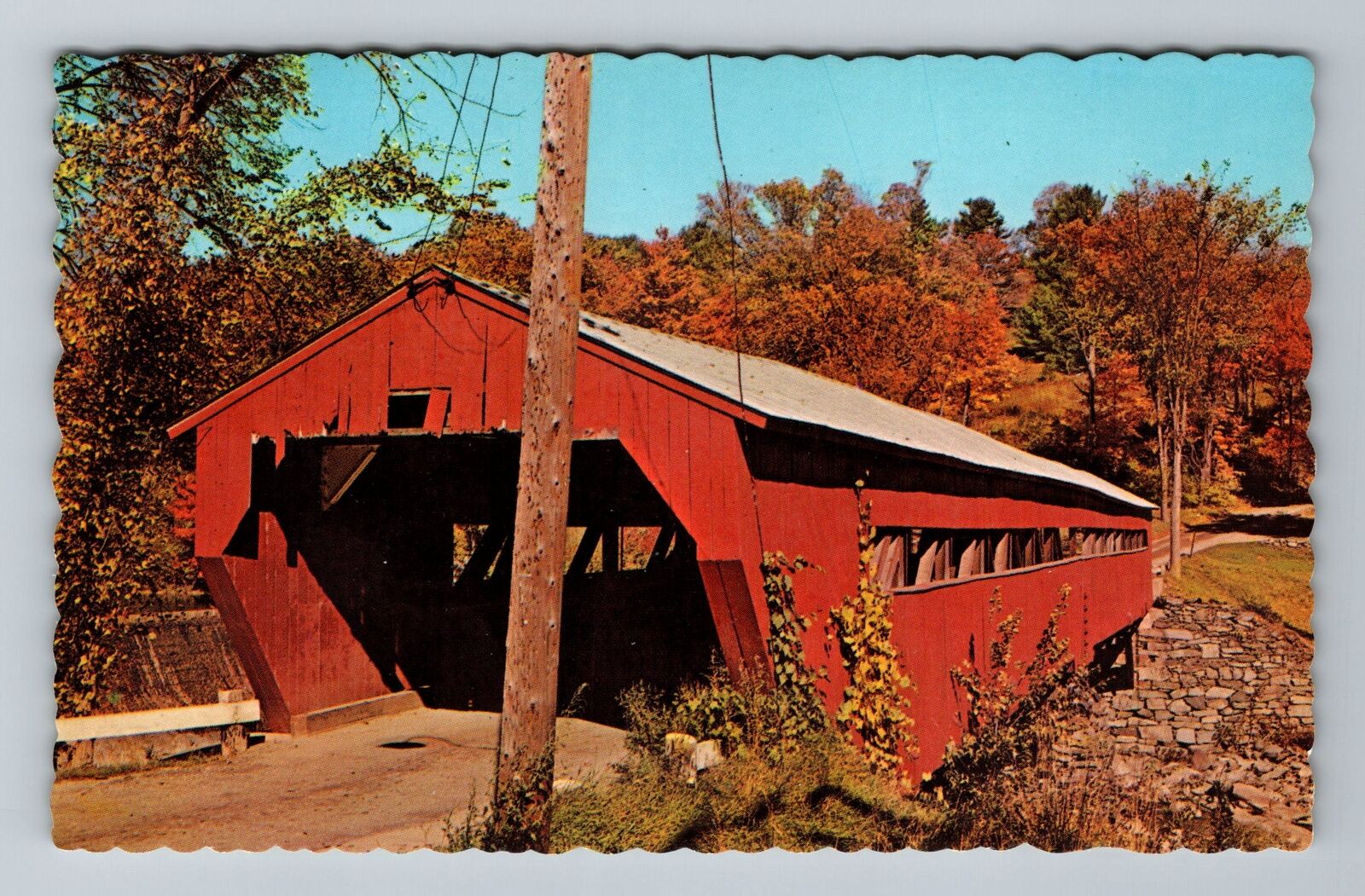 VT-Vermont, Taftsville Covered Bridge, Vintage Postcard