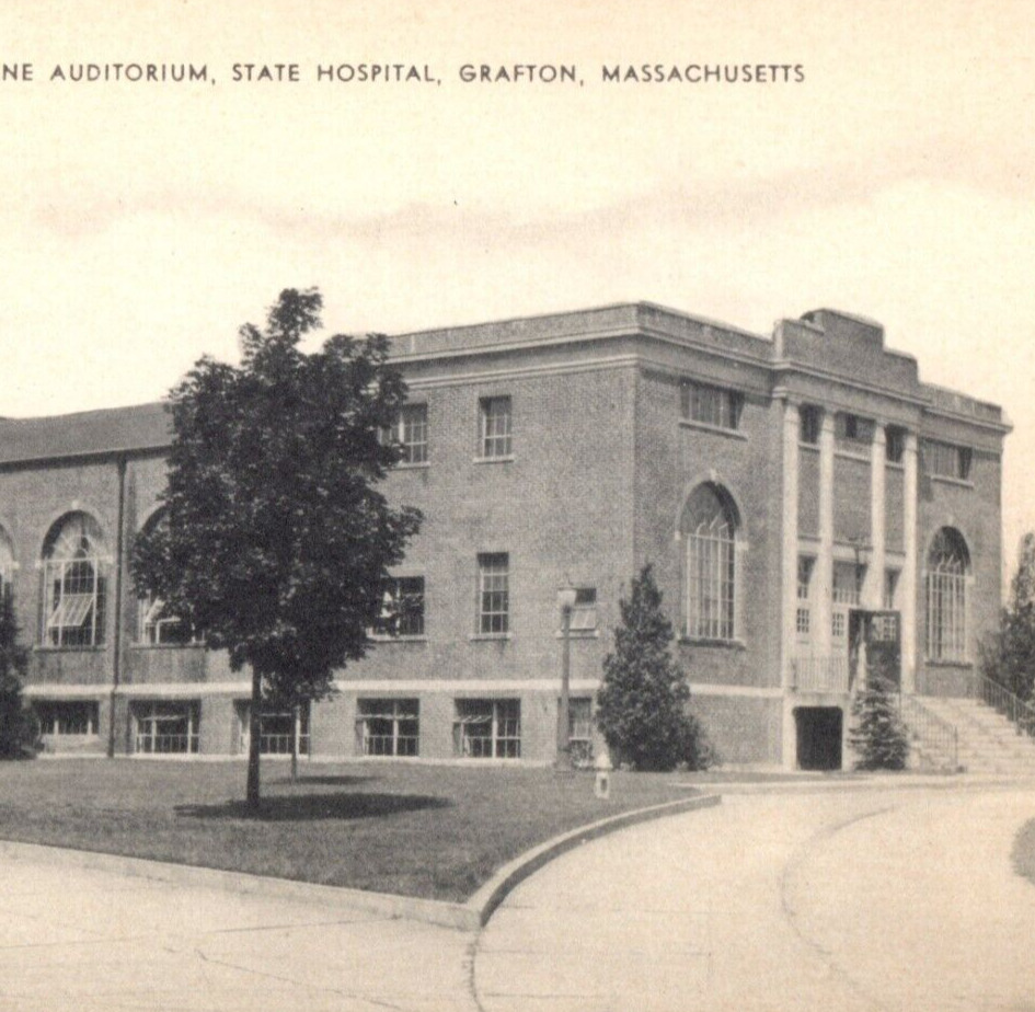 Harlan Paine Auditorium State Hospital Grafton Massachusetts Postcard Vintage