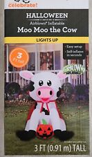 Moo Moo the Cow 3 Ft. Tall Halloween Airblown Inflatable Lights Up *New In Box* picture
