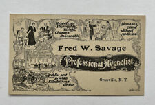 Victorian Business Card Professional Hypnotist Fred W. Savage Granville NY picture