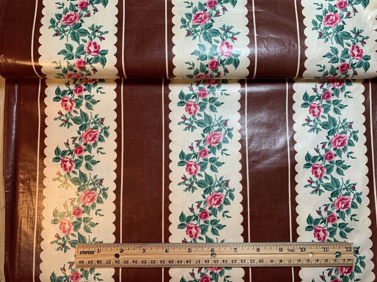 Vintage Cotton Fabric 40s50s BEAUTIFUL Floral Chintz Chic Shabby Roses 36w 1yd