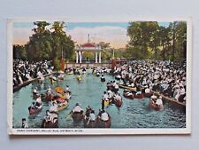 Band Concert, Belle Isle, Detroit, Michigan 1921 White Border Postcard 3655 picture