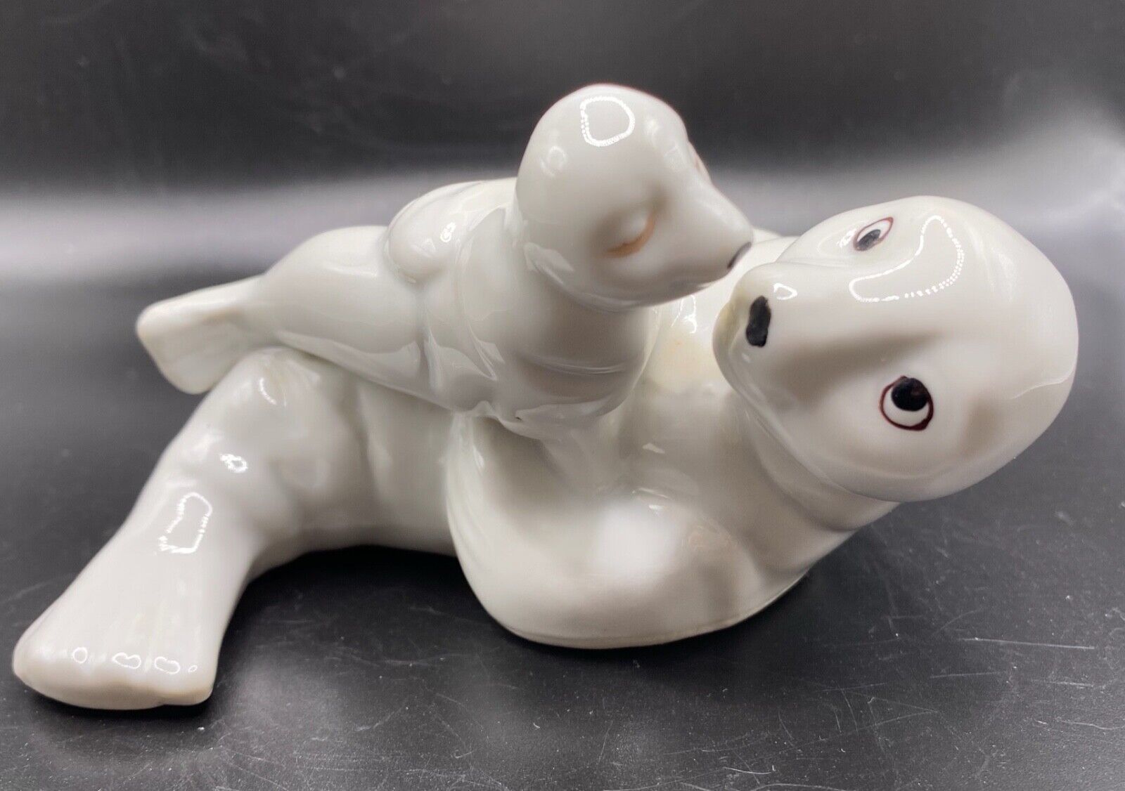 Vintage White Mother Seal & Baby Seal Pup Figurine Eden's Bliss Collection GOT 