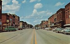 Brookfield Missouri MO Main Street Scene Stores Chrome Postcard picture