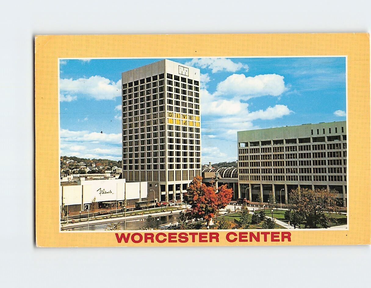 Postcard Worcester Center Worcester Massachusetts USA