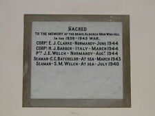 Photo 6x4 Alburgh WW2 War Memorial plaque  c2015 picture