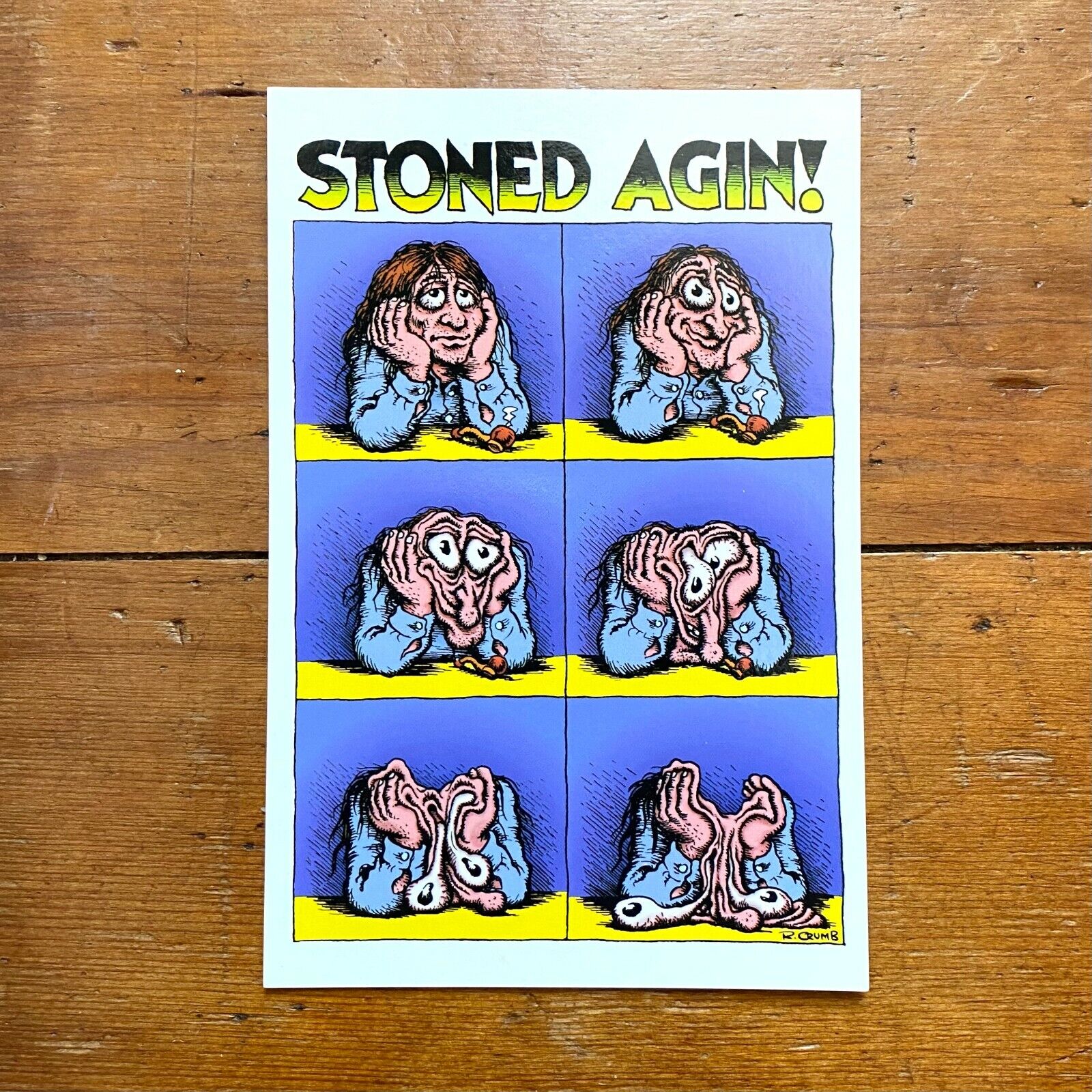 Vintage Robert R. Crumb Postcard 1991 Stoned Agin Zap Comix Mr. Natural NOS