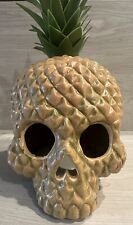 Hyde and Eek Illuminated  Pineapple Skull Halloween Tiki Bar Decor picture