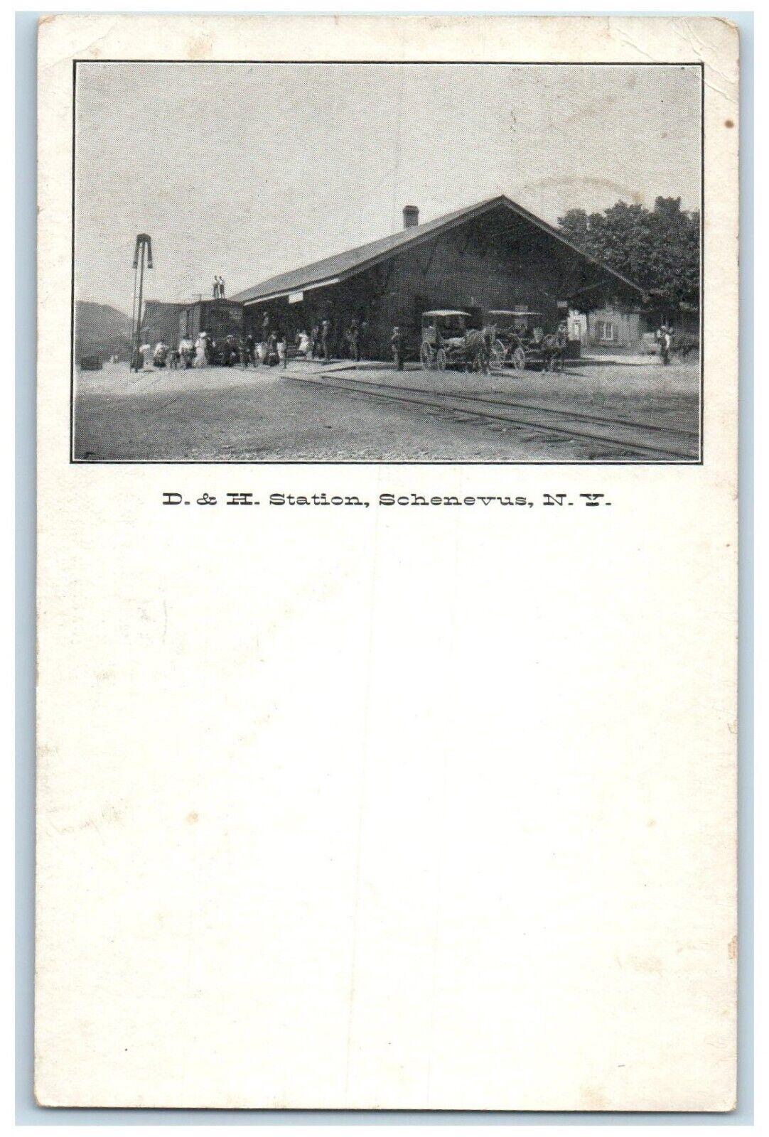 1908 D & H Station Depot Schenevus Vergennes New York NY Antique Postcard