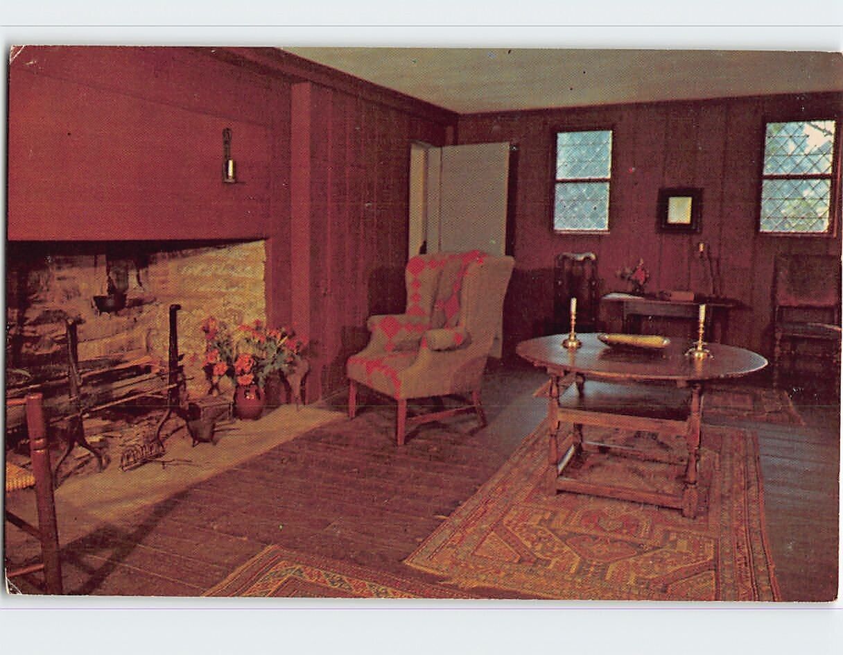 Postcard West Room of the Hyland House Guilford Connecticut USA