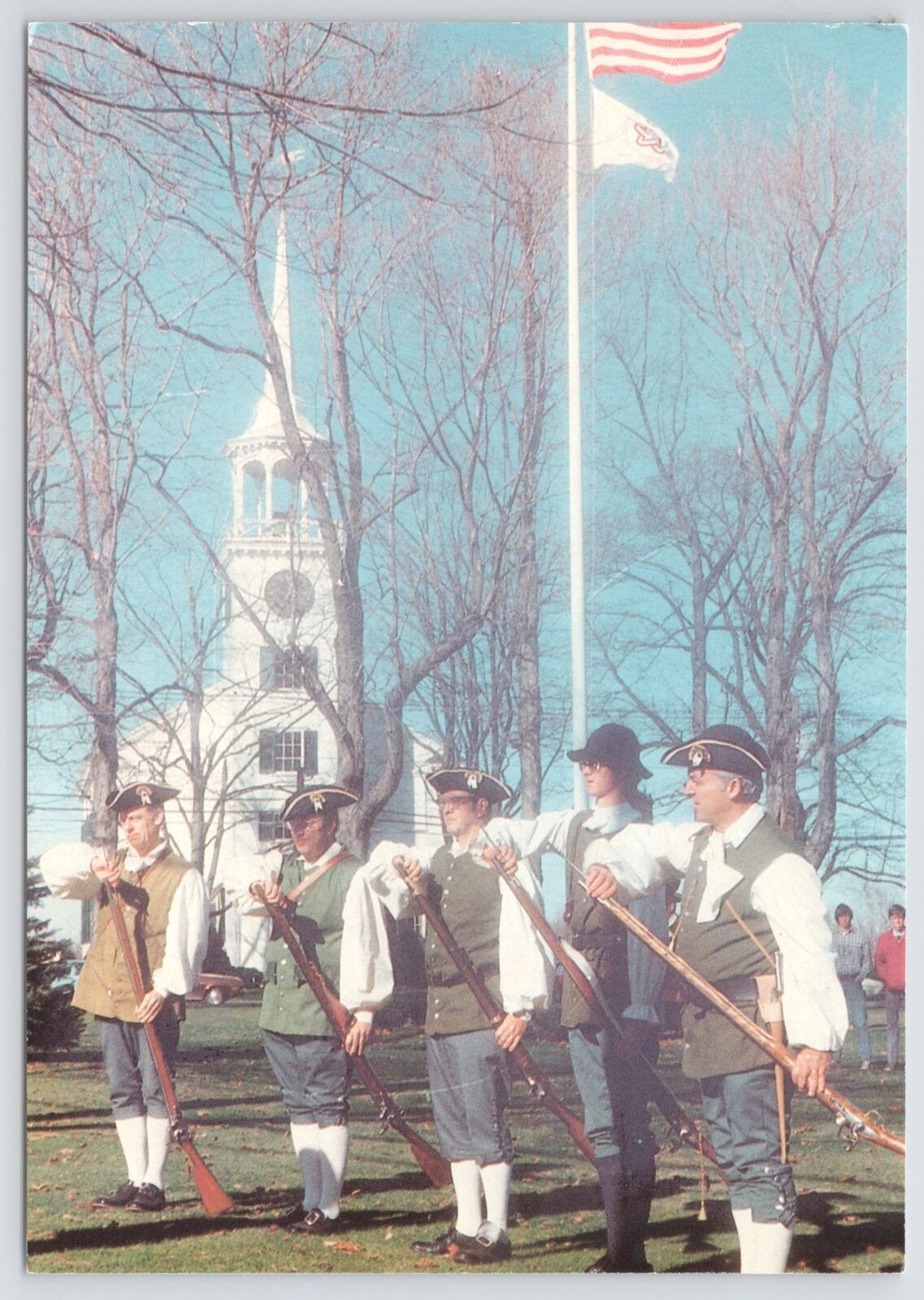 Westford Massachusetts~First Meeting House~Minutemen~Continental Postcard