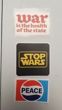 PRO PEACE ✌ mini Bumper Stickers 3 PACK LOT 1984 ORWELL WAR IS PEACE STAR WARS  picture