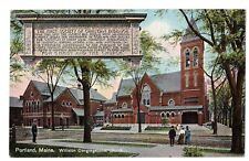 Portland ME-Maine, Williston Congregational Church, Vintage Postcard picture