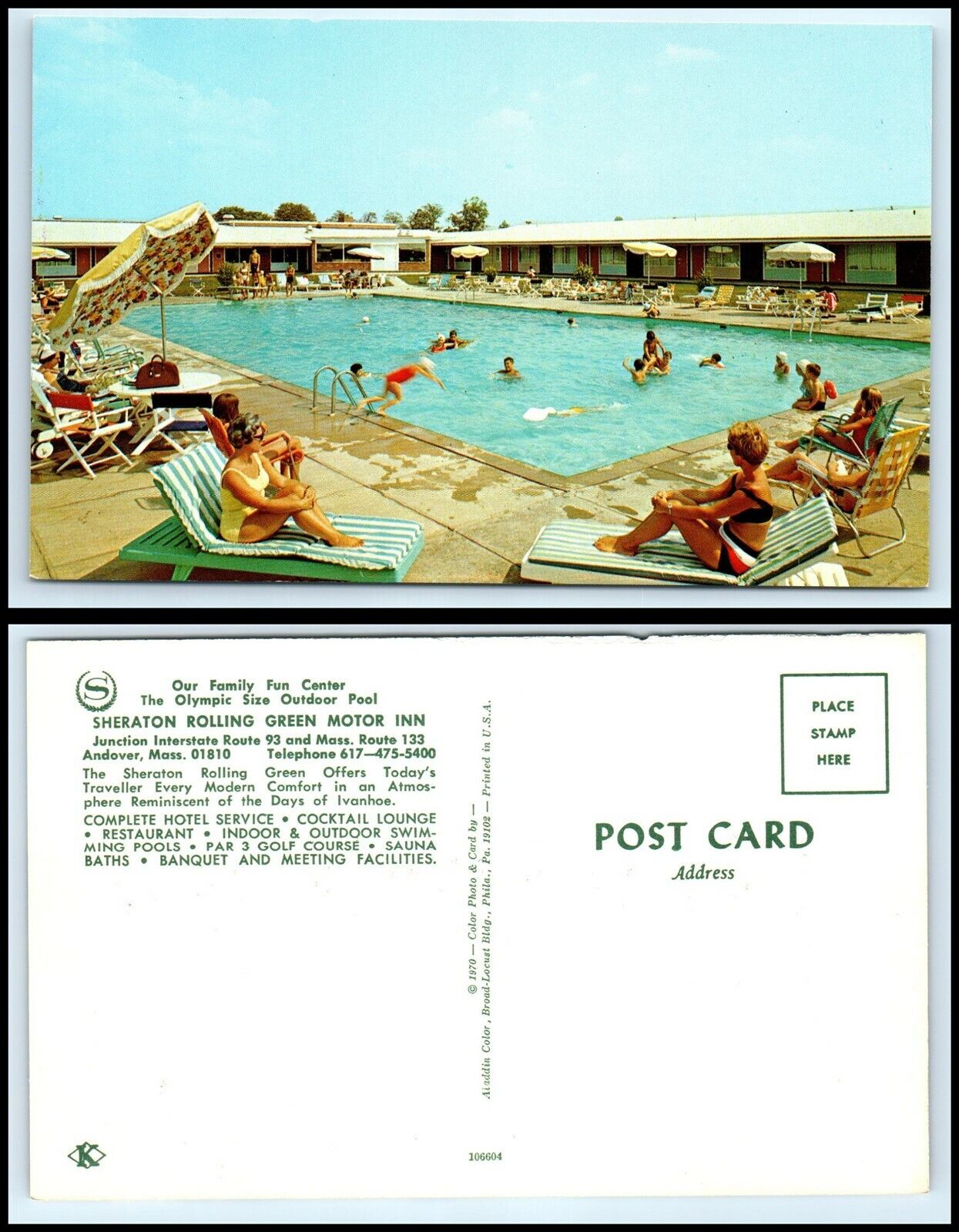 MASSACHUSETTS Postcard - Andover, Sheraton Rolling Green Motor Inn FZ4