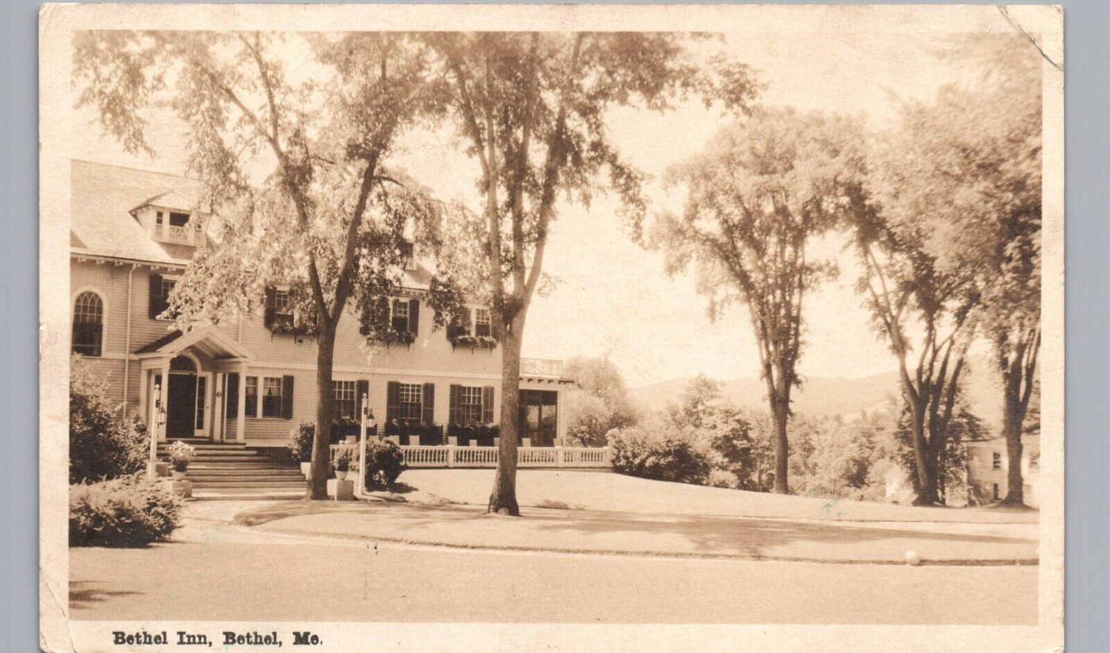 BETHEL INN MAINE 1912 real photo postcard rppc me antique hotel