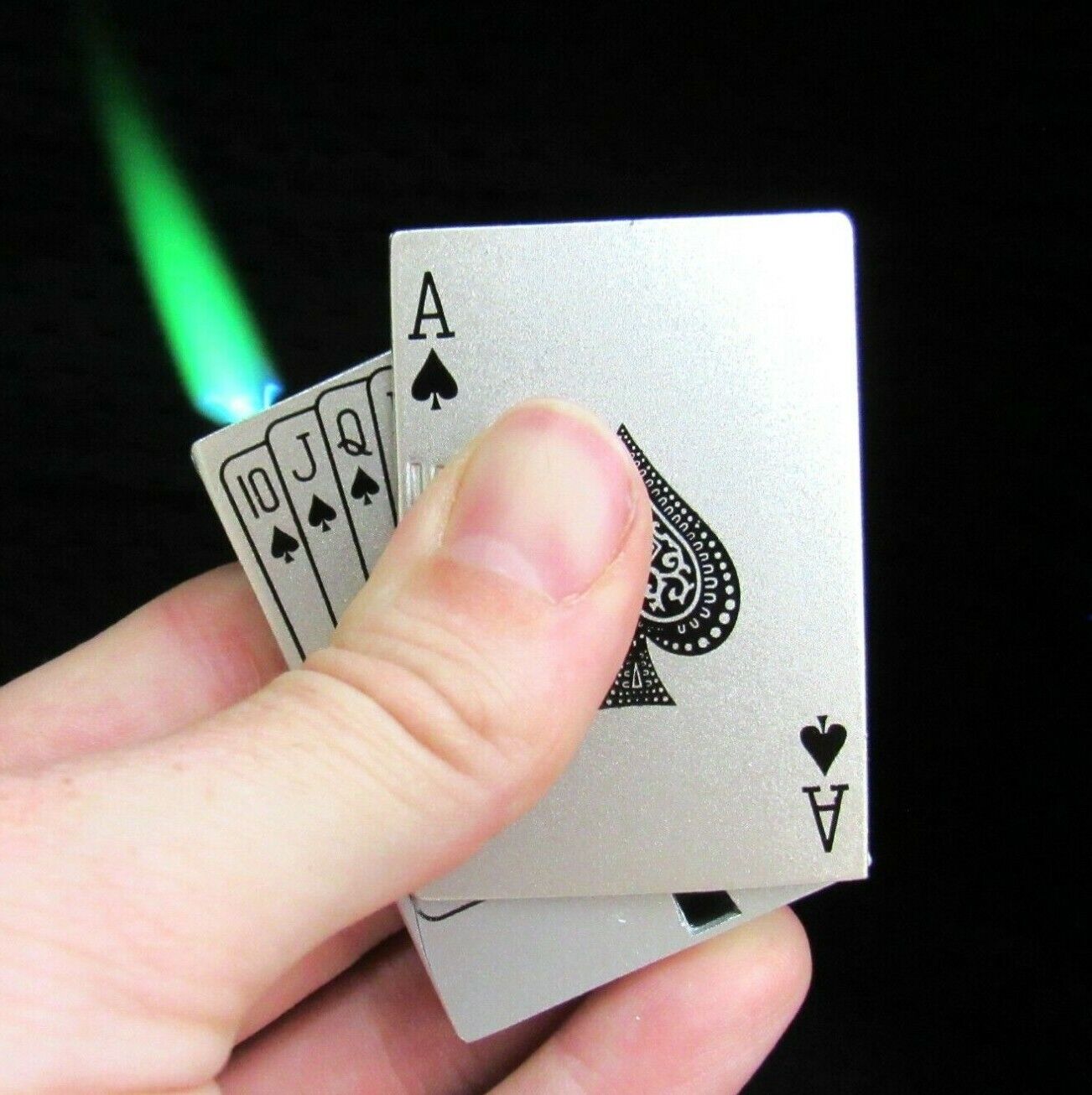 Ace of Spades Butane Lighter -Refillable Windproof Novelty Cigar Poker Gas Torch