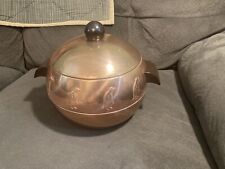 West Bend Copper Penguin HOT and COLD SERVER Ice Bucket Bar Cocktail Vintage picture