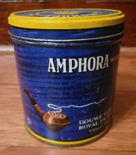 Vintage DOUWE EGBERTS AMPHORA PIPE TOBACCO CAVENDISH BLUE 12oz TIN Can Empty picture