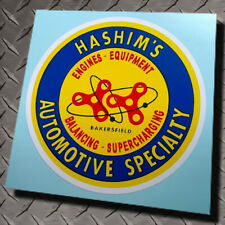 HASHIM'S AUTOMOTIVE SPECIALTY • Bakersfield CA • Vintage-Style Sticker • Decal picture
