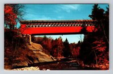 East Arlington VT- Vermont, Old Covered Chiselville Bridge, Vintage Postcard picture