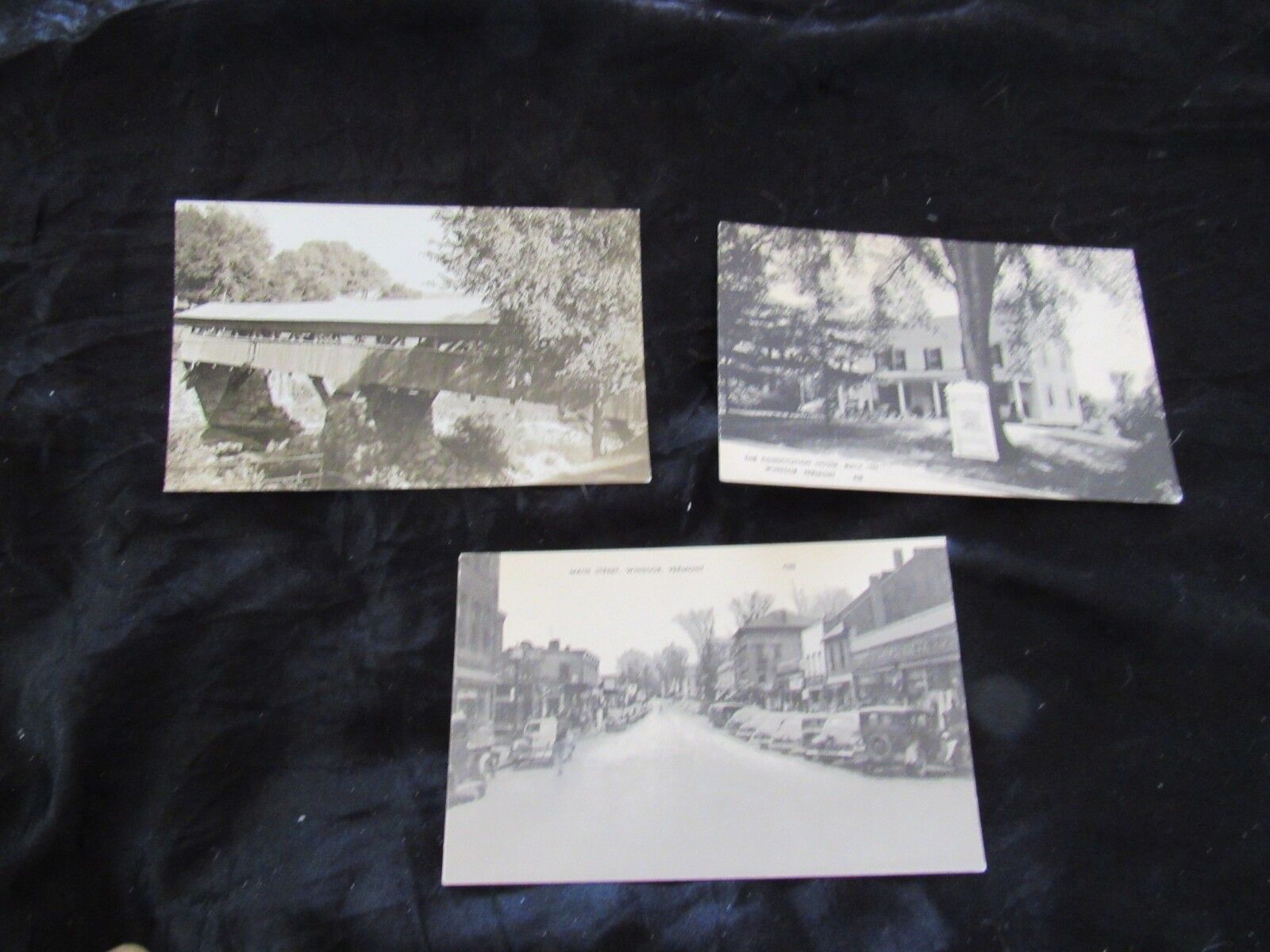 Lot 3 B&W Picture Postcards-Windsor-Vermont-Taftsville-Main Street