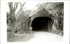 RPPC Covered Bridge Weathersfield Vermont VT ~ Kodak real photo postcard picture