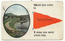 Thetford Center VT Pennant c1917 Postcard ~ Vermont picture