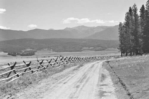 Rail Fence & Road Granby Colorado CO Reprint