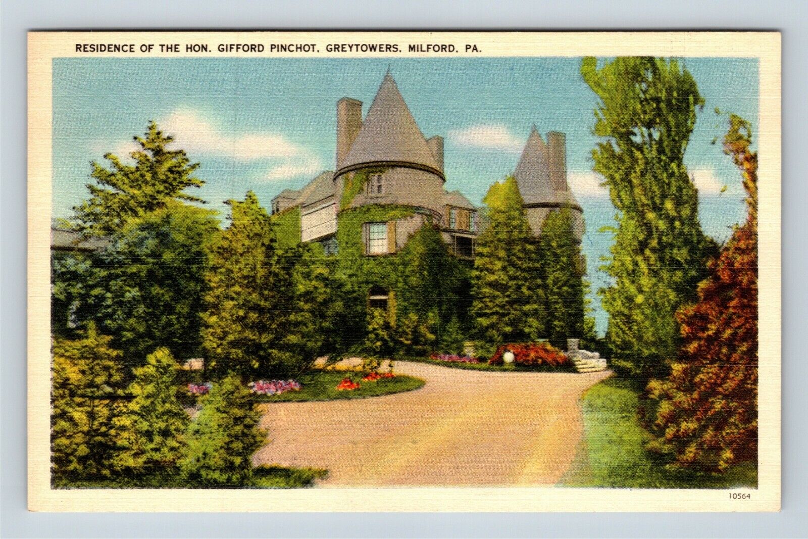 Milford PA Residence Honorable Gifford Pinchot Pennsylvania Vintage Postcard