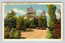 Milford PA, Residence Of Honorable Gifford Pinchot, Pennsylvania Linen Postcard picture