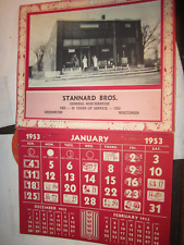 1953 XMAS Calendar STANNARD BROS GENERAL STORE GREENBUSH WI picture