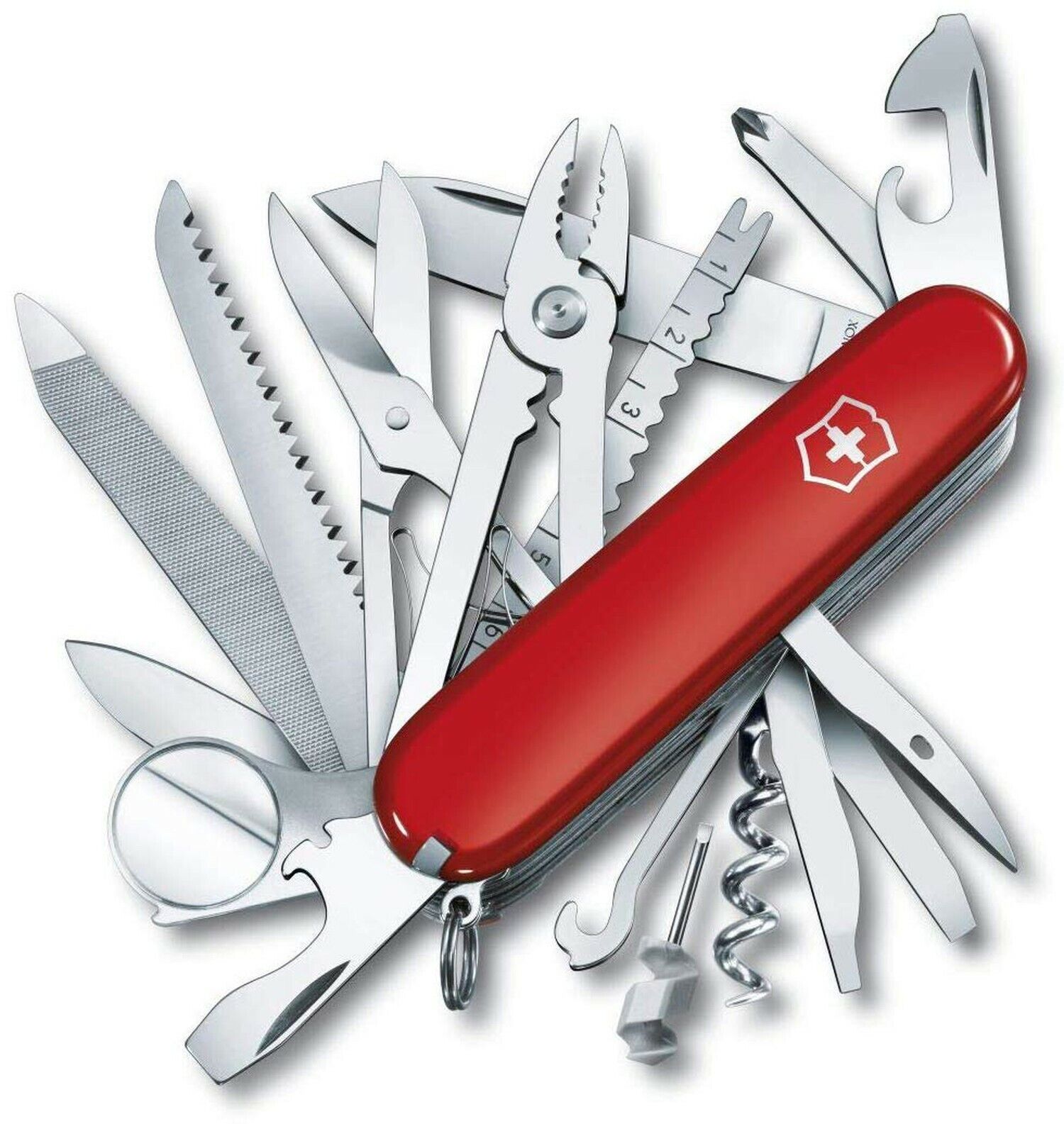 Victorinox Swiss Army Multi-Tool, SwissChamp Pocket Knife, Red 1.6795