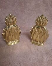 Brass Virginia Metalcrafters Pineapple Bookends Newport N8-2 picture
