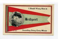 Antique Pennant Postcard Bridport VT, Something Doing Every Minute, chatty msg picture