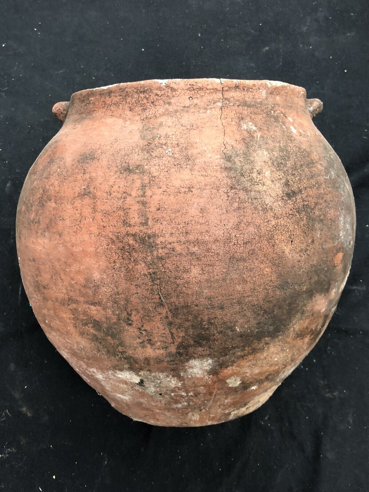 HUGE 10” SOLID POTTERY BOWL / HANDLED POT FROM NEW MEXICO MASSIVE OLD EXAMPLE