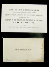 COLONEL SAMUEL COLT BALLOON ASCENSION INVITATION HARTFORD CONNECTICUT 1854 picture