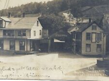 1906 south londonderry VT town square covered bridge + great sign VERMONT rppc picture