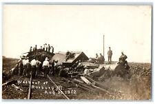 1912 Washout At Roxbury Illinois IL, Train Accident RPPC Photo Antique Postcard picture