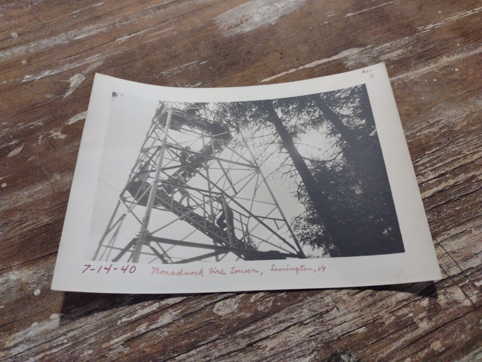 1940 Original Photo Mount Monadnock Fire Tower LEMINGTON Vermont VT 