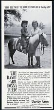 1961 Donna Reed & daughter Shetland pony photo Danby Farm vintage print ad picture