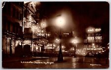 Leicester Square at Night Reid's Stout EMPIRE THEATRE CINEMA MUSIC HALL RPPC picture