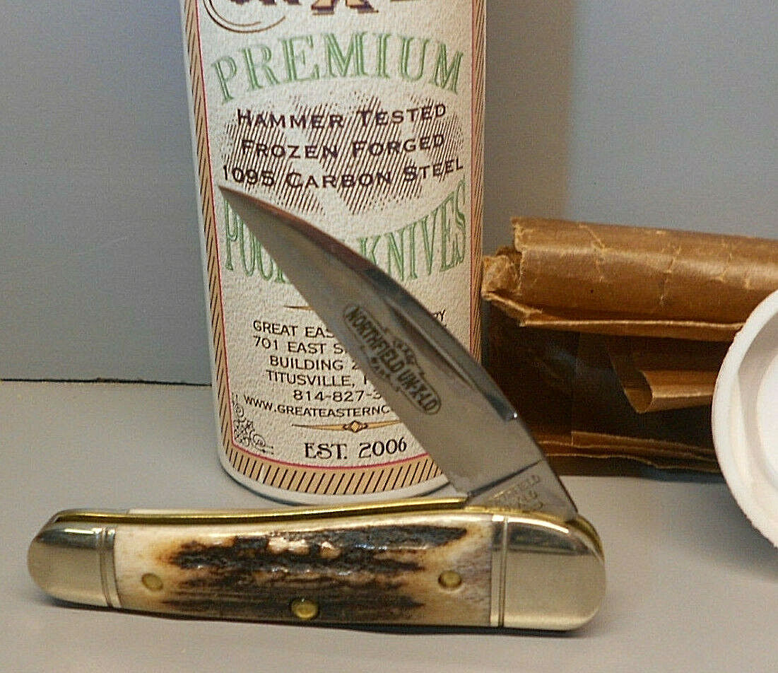Great Eastern GEC Northfield #190120 Stag Pocket Knife New in Tube 