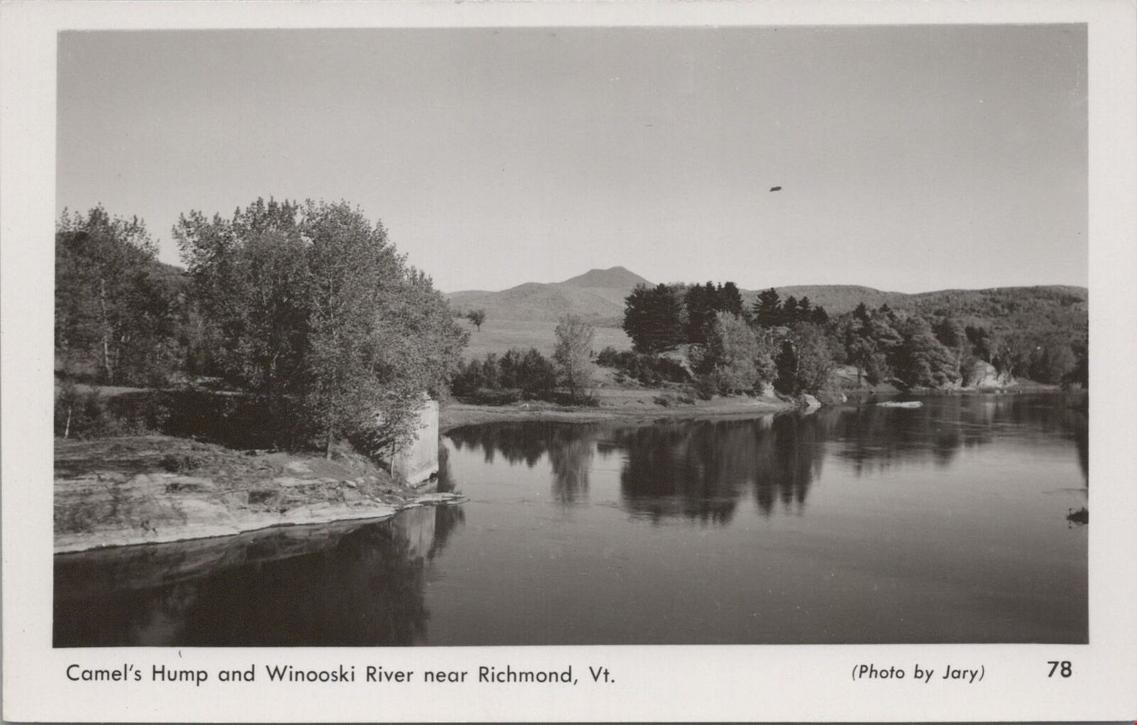 RPPC Postcard Camel's Hump + Winooski River Near Richmond VT 
