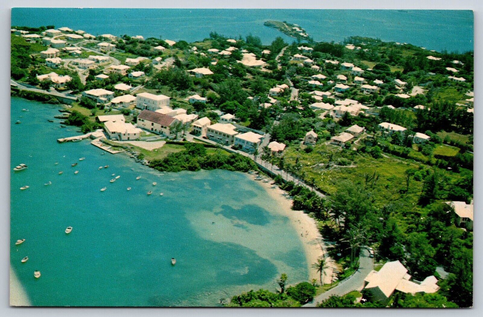 Postcard An Aerial View Of Mangrove Bay Somerset Bermuda Boats Architecture