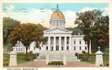 Montpelier, VT, State Capitol, 1927 White Border Vintage Postcard b6665 picture