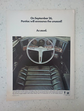 1968 PONTIAC OLD CAR AD GENERAL MOTORS GRAND PRIX COUPE BUMPER PRINT CDS68101 picture