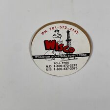 Wisco Williston ND Oilfield Decal Hard Hat Sticker Vintage 3.25
