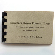Vintage Downers Grove Camera Shop Mini Baby Photo Album w/ Black & White Photos picture