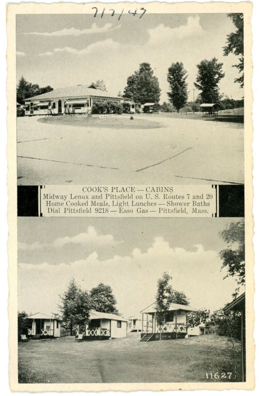 Cook's Place-Cabins Exterior View In Pittsfield Massachusetts Postcard